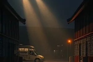 雾中的信号塔与天线